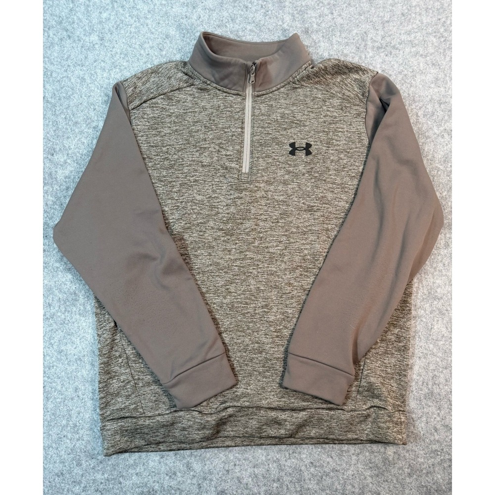 Under Armour Mens XXL 1/4 Zip Pullover Space Dye Grey‎ Loose Fit Fleece Sweater